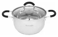 Кастрюля SATOSHI Альбер 18х10.5см, 2.5л, со стекл. крышкой, индукция 822-213