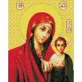 Алмазная мозаика Белоснежка Икона Божией матери Казанская / Набор алмазной мозаики 40х50 см / На подрамнике / Полная выкладка / Икона