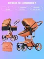Коляска детская 2в1 New Lux 608-2 2в1 экокожа Для новорожденных и детей до 3-х лет, коричневая
