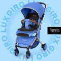 Коляска прогулочная детская Nuovita Giro Lux , складная, сумка-чехол в комплекте (Синий, Серебряный)