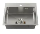 Кухонная мойка врезная из нержавеющей стали Fabia Profi 504030 50x40 см Глубина 20см, Сатин матовая поверхность, сифон и коландер в комплекте