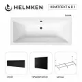 Акриловая ванна Helmken Alvaro 170x75 комплект 4 в 1: ванна, каркас, черные лицевой и торцевой экраны