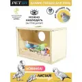 Деревянный домик-гнездо для птиц c окном Lido Window PetStandArt, Размер М - 19,5x14x14см. Материал: Дерево