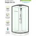 Душевая кабина Domani-Spa Delight Slim угловая 90х90 белая, черный профиль, низкий поддон, с функцией тропический душ
