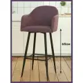 Полубарный стул для кухни Токио мягкий со спинкой фиолетовый велюр, 65 см