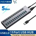 13-портовый USB-концентратор Acasis, USB-разветвитель USB 3.0, 5 Гбит/с для ноутбука