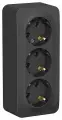 Розетка 3-местная Schneider Electric BLANCA BLNRA010316 с заземлением, накладная, антрацит