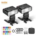 Комплект лампочек Godox MF12 MF12-K2 для макросъемки Mini Speedlite со встроенной системой Godox X TTL Flash + цветной фильтр для макросъемки, MF12-K2