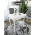 Стол кухонный раскладной FORTmeb Ломберный 78х58х75 см, Белый, ноги конус белые