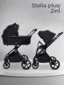 Коляска 2 в 1 для новорожденных Sweet Baby Stella Plus Black с сумкой для мамы