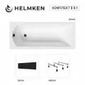 Акриловая ванна Helmken Vespera 180x80 комплект 3 в 1: ванна, тройные ножки, черный лицевой экран