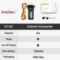SinoTrack Mini Водонепроницаемый GPS-трекер со встроенной батареей ST-901 901L для автомобиля, мотоцикла, автомобиля, дистанционное управление, бесплатное веб-приложение, 2G 4PIN Wiith Relay