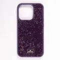 Чехол Swarovski, для iPhone 15 Pro, силикон, ударопрочный, защита камеры, фиолетовый