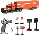 Радиоуправляемый грузовик трейлер и набор дорожных знаков (2WD, акб, 1:16) - GM1932