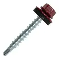 Саморезы кровельные по дереву с буром RAL 3005 4.8x35 мм 80 шт.