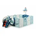 Манеж UNIX Kids SUPREME Space Blue, голубой/синий, 160x160 см, с ковриком, горкой и баскетбольным кольцом для дома и улицы