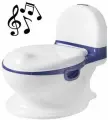 Горшок детский со спинкой Унитазик-музыкальный ST SM-FM900/BL со звуком слива бачка (белый/синий)