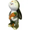 Садовая фигурка для сада и дачи Заяц хохотун с морковкой 42х20х20