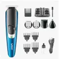 Триммер VGR машинка для стрижки волос, для бороды, для носа, электробритва мужская 5 в 1, синий