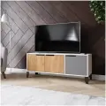 Тумба под телевизора, ТВМ-4, Белый / Дуб Крафт Золотой + Графит