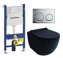Комплект 3 в 1 инсталляция Geberit Duofix + Унитаз подвесной Esbano Garcia + кнопка хром