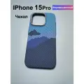 Чехол на iphone 15 Pro , защитный кейс LUXO на айфон 15 Про под карбон , soft-touch , с рисунком