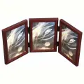Рамка тройная вертикальная 10х15 см коричневый вставка - пластик багет 385 /1302