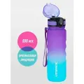 Бутылка для воды спортивная 500 мл. с трубочкой UZSPACE сиренево-голубой