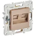 Механизм розетки IEK SKANDY двойная RJ45 кат.5E песочный SK-K03Sa SK-K20-1-K98