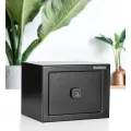 Сейф для денег и документов SAFEBURG SB-170F BLACK биометрический замок, сейф мебельный для дома и офиса, 17х23х17 см