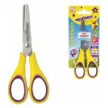 8 шт, Ножницы юнландия воздушный змей, 125 мм, для левши, резиновые вставки, желто-фиолетовые, европодвес, 236783