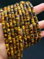 KamenOpt / Тигровый глаз, бусины-рондели 4х2 мм, на нитке 38 см, около 150 шт