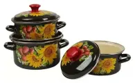 Набор эмалированных кастрюль Даша-1 3шт (1,5л, 2,3л, 3л), Керчь