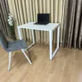 Компьютерный стол лофт 90*60 см. Столешница Белая 22 мм. Белые ножки