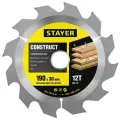 STAYER CONSTRUCT 190 x 30/20мм 12Т, диск пильный по дереву, технический рез