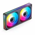 Вентиляторы для корпуса черные с эффектом бесконечности Jonsbo ZB-240B (2шт в одной конструкции) 120мм РЕВЕРСИВНЫЕ ARGB