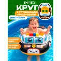 Круг для плавания детский с ножками трусиками Intex Интекс полицейская машинка, 1 - 2 года, для бассейна,71 х 57 см