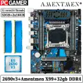 Комплект материнская плата Amentmen X99-B4 + Xeon 2690V3 + 32GB DDR4 ECC REG 2x16GB Blue