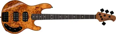 STERLING RAY34HHPB-AM-R2 бас-гитара StingRay HH in Amber with Poplar Burl Top