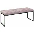 Банкетка ALBA, черная, Dusty Pink, каретная стяжка