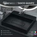 Раковина для ванной накладная кварцевая Uperwood Tanos Quartz 50 см, прямоугольная, с декоративной накладкой, уголь