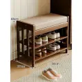 Обувница Элегантная, бамбук, темно-коричневая, трехъярусная,50х27х44 см
