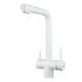 Смеситель для кухни со встроенным фильтром (краном) под питьевую воду Shevanik S468C белый