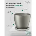 Горшок Вещицы с поддоном Бутон, 4.7 л, 21.5x20 см, темно-серый