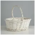 Корзина плетеная, ива, 30х21х12х25 см, белый