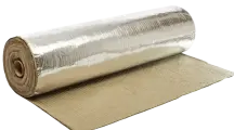 Базальтовый утеплитель фольгированный 1м х 1.2м, толщина 5мм, огнеупорный, МБОР-5Ф, мат/одеяло с фольгой