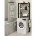 Стеллаж для стиральной машины Видовито, для ванны, 3 полки, металлический, чёрный