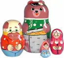 Деревянная матрешка Маша и Медведь, русская народная игрушка для детей, детский кукольный театр, сюжетно-ролевой набор из 4 кукол