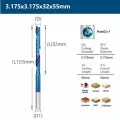 Фреза спиральная XCAN однозаходная 3,175x3,175x32x55 мм, с нано-синим покрытием