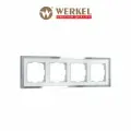 Рамка на 4 поста Werkel Baguette W0042850, цвет белый/серебро